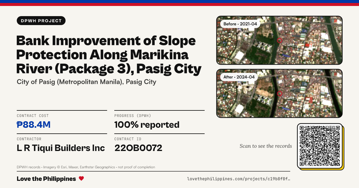 Share card: Bank Improvement of Slope Protection along Marikina River (Package 3), Pasig City