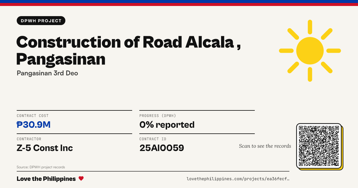 Share card: CONSTRUCTION OF ROAD ALCALA , PANGASINAN